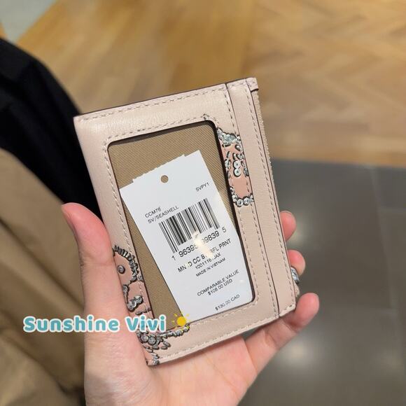 NWT Coach Mini Skinny Id Case With Butterfly Print CCM78 SEASHELL - Picture 3 of 5